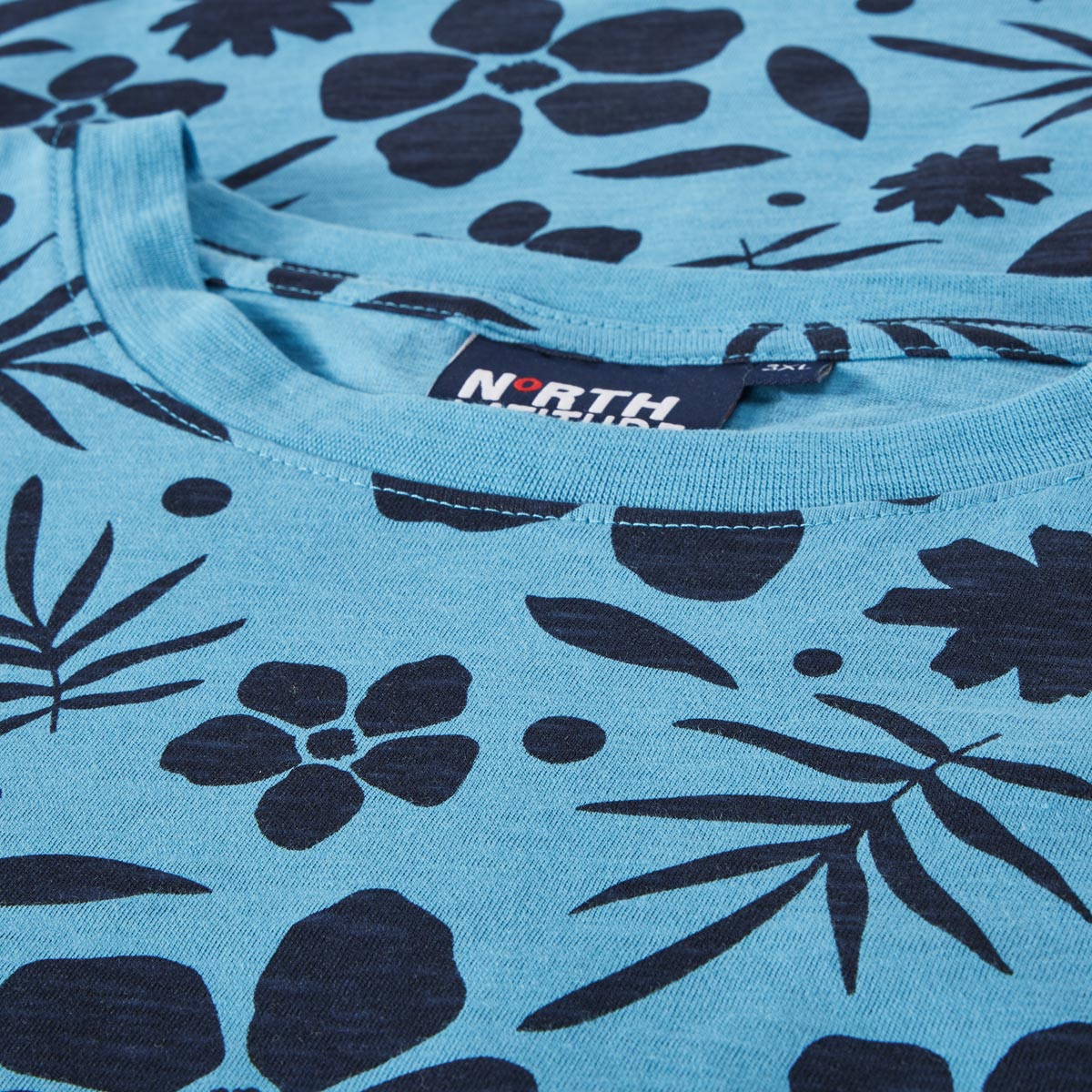 North T-Shirt mit Allover-Muster Farbe mittelblau Größe: 7XL günstig online kaufen