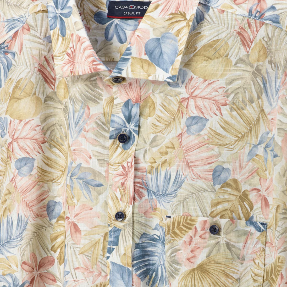 CASA MODA Freizeithemd mit Allover-Print, Short Style rot