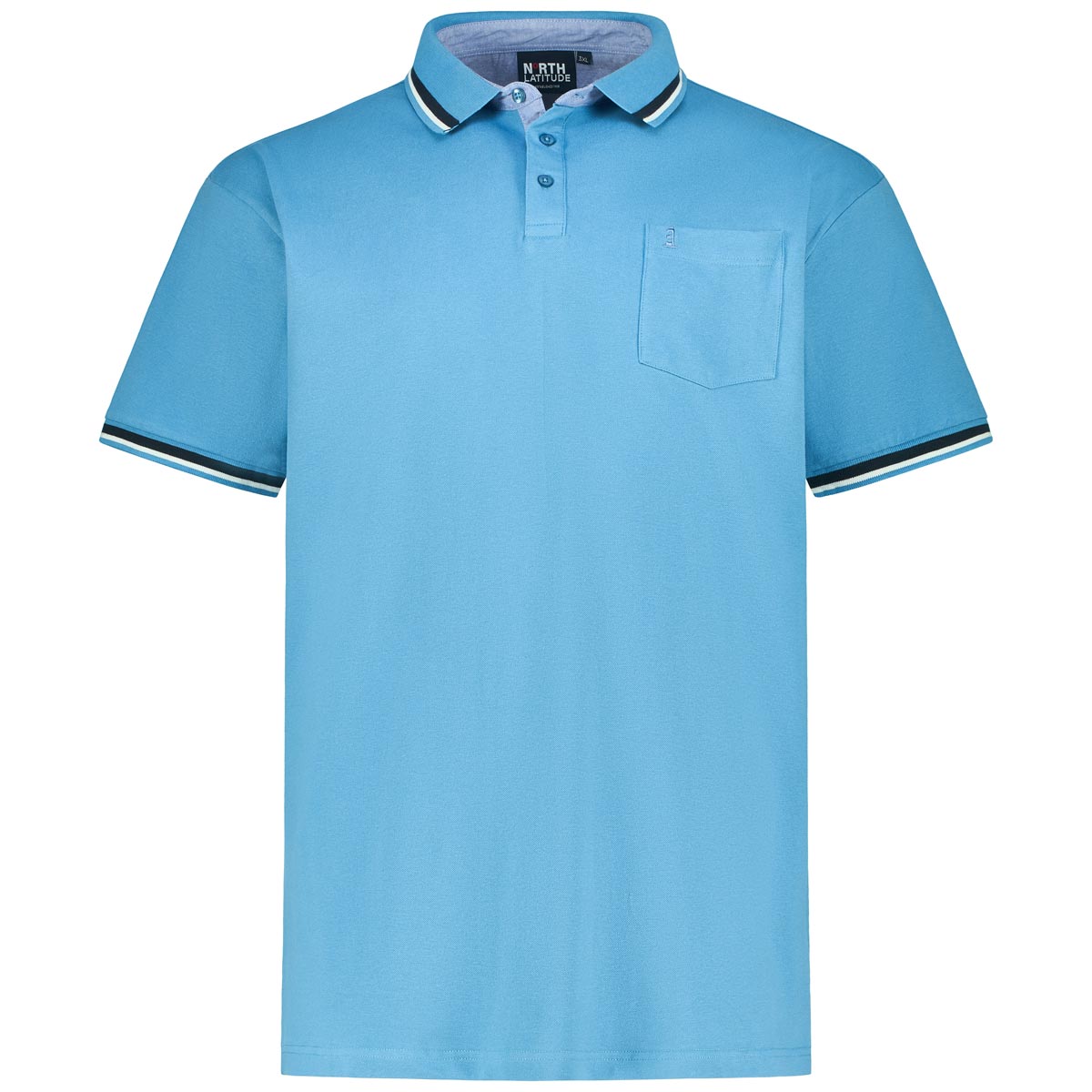 North Poloshirt mit Elasthan Farbe mittelblau Größe: 7XL günstig online kaufen