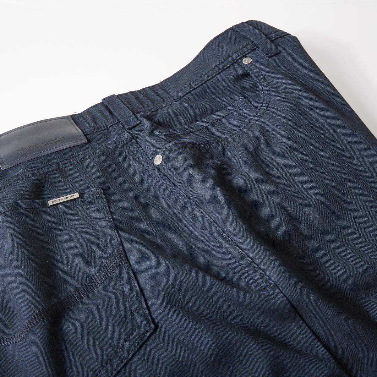 Pierre Cardin Five-Pocket-Hose „Lyon“ mit Stretch, Tapered Fit blau