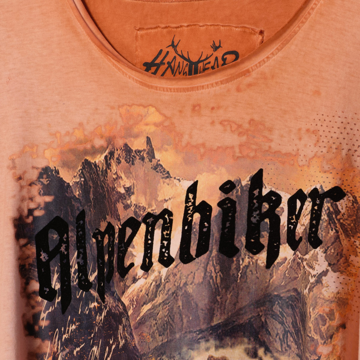 HangOwear T-Shirt mit Print auf Vorder- und Rückseite orange
