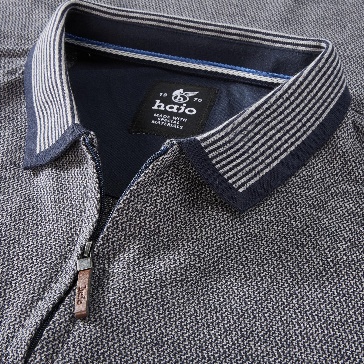 Hajo Poloshirt aus Baumwollmischung marine