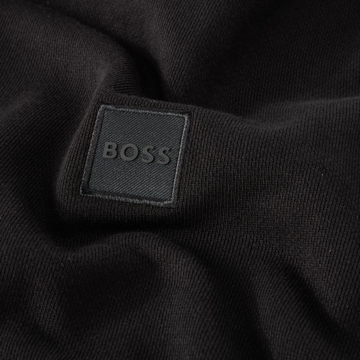 BOSS Sweatjacke aus Baumwolle schwarz