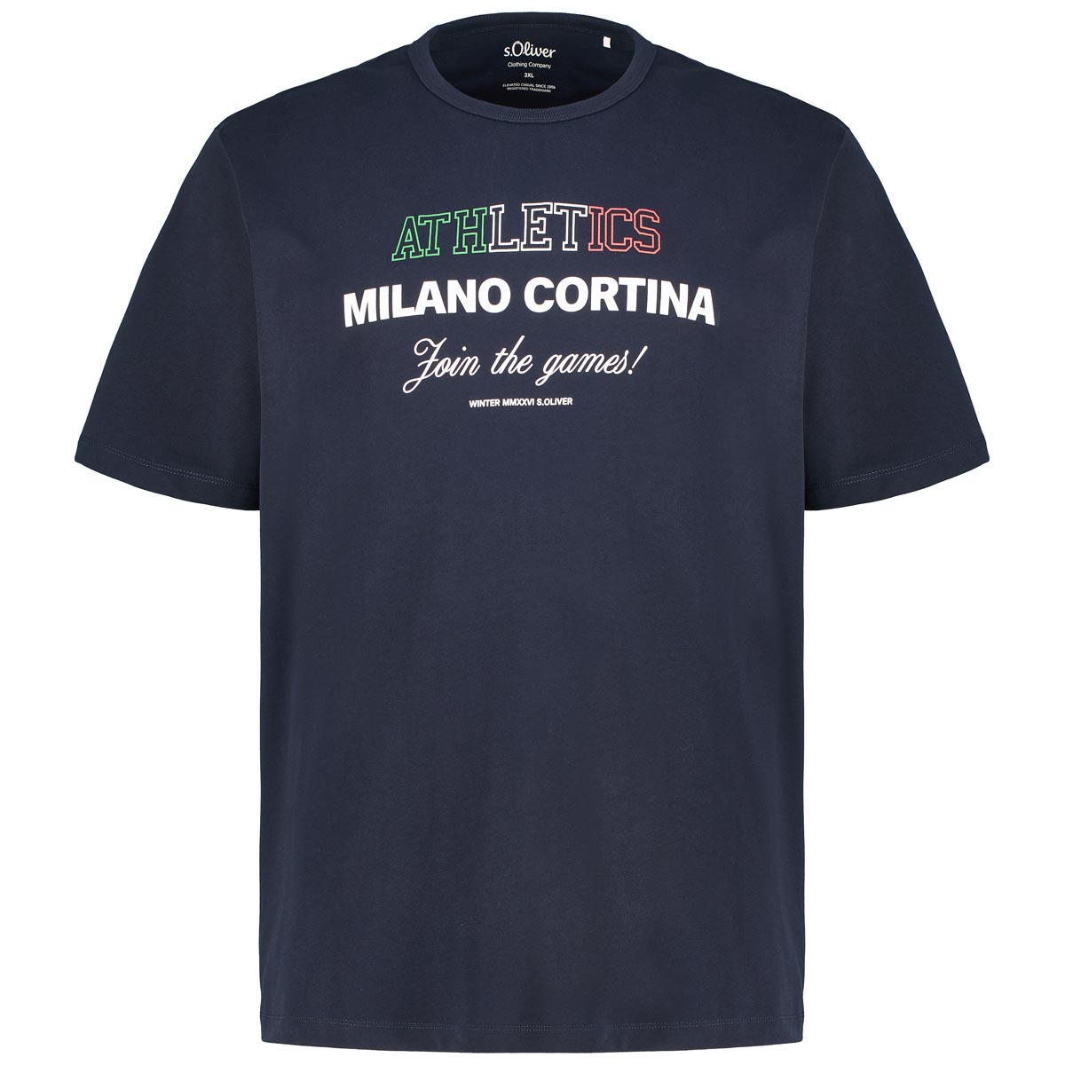 s.Oliver T-Shirt mit Print Farbe dunkelblau Größe: 4XL günstig online kaufen