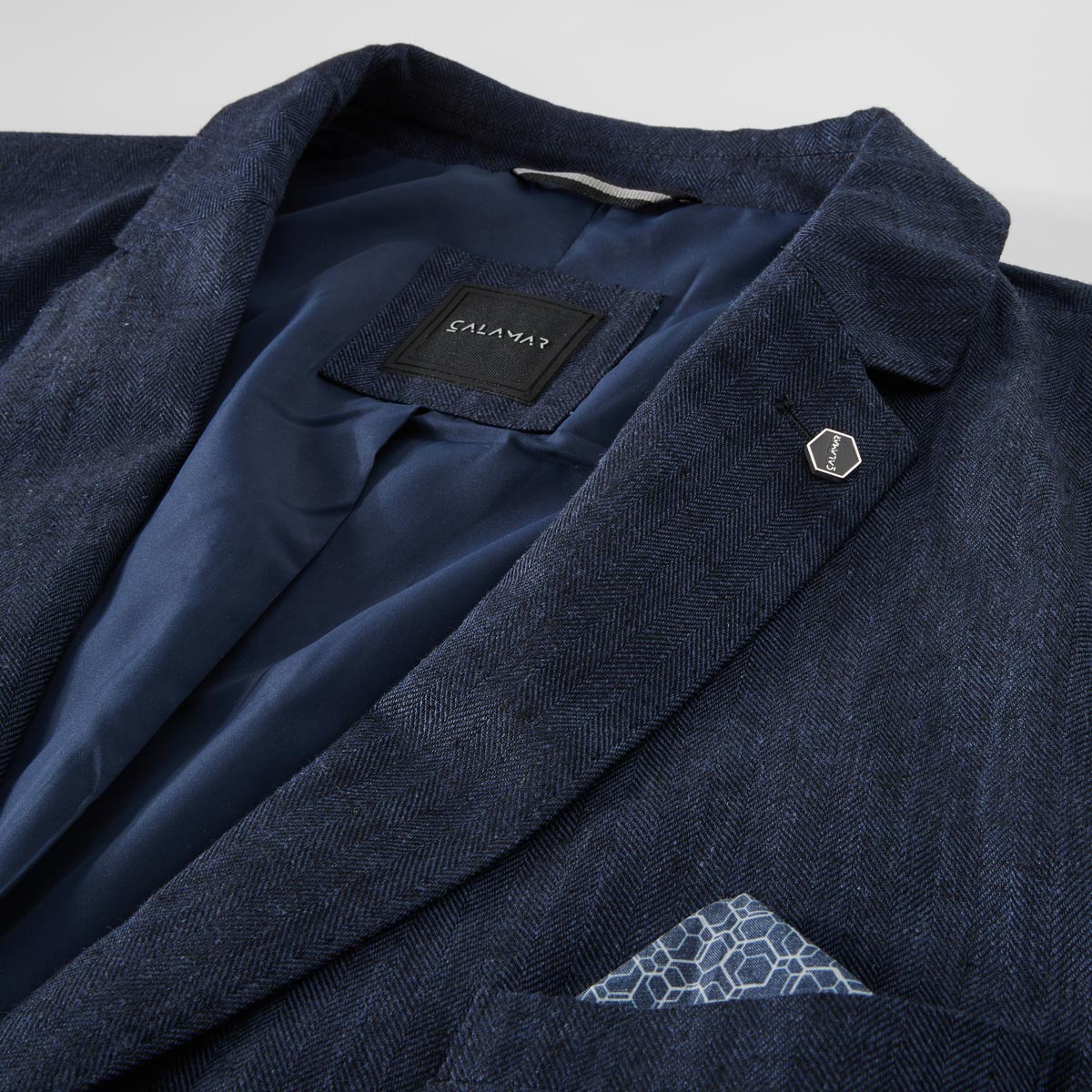 Calamar Sakko mit Leinen dunkelblau