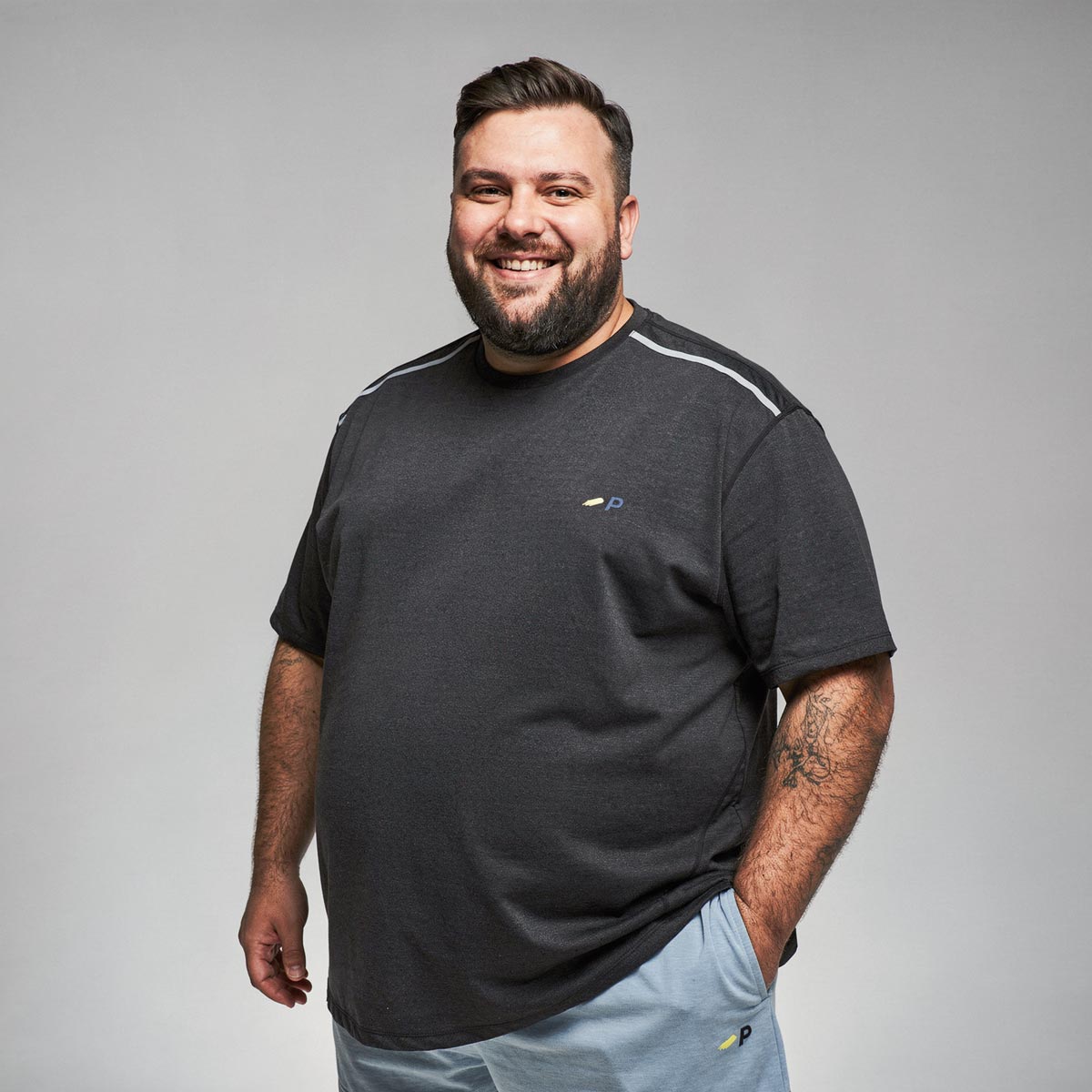 Pfundskerl p ACTIVE Funktionshirt, schnelltrocknend und leicht anthrazit