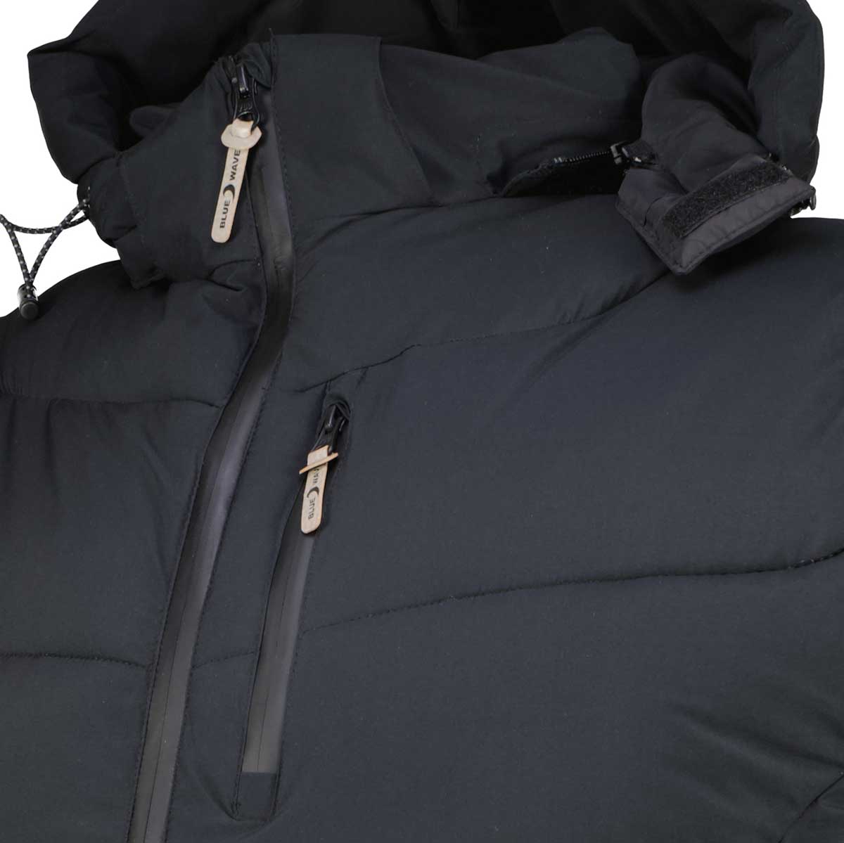 Blue Wave Wattierte Weste mit Kapuze, wind- und wasserabweisend schwarz