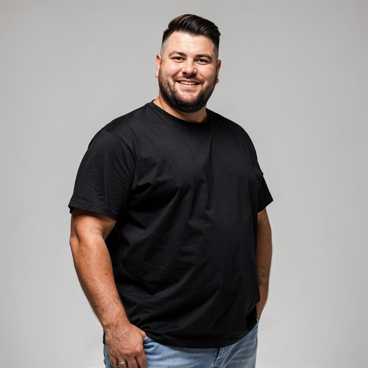 Pfundskerl Doppelpack T-Shirt mit Elasthan schwarz