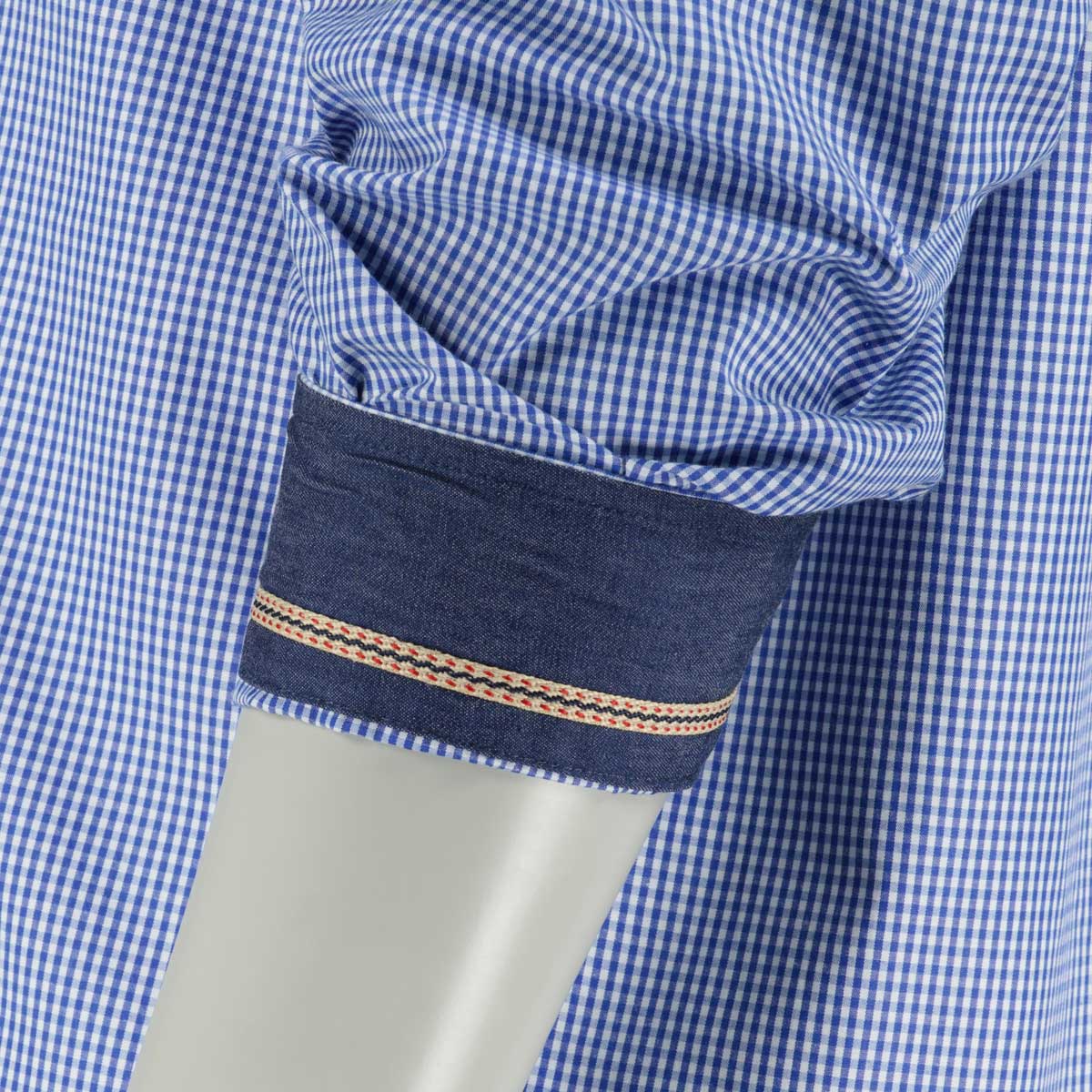 Maddox Kariertes Trachtenhemd blau/weiß