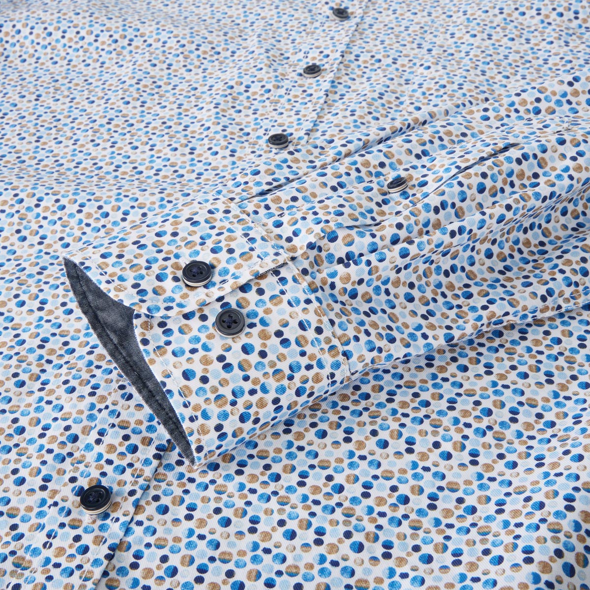 CASA MODA Freizeithemd mit Allover-Muster beige