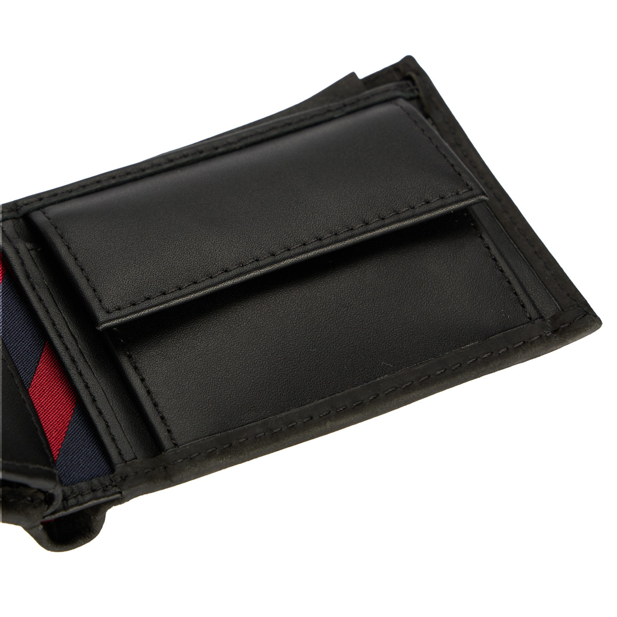 Tommy Hilfiger Kleine Geldbörse aus Leder, 10,5 cm x 8 cm schwarz