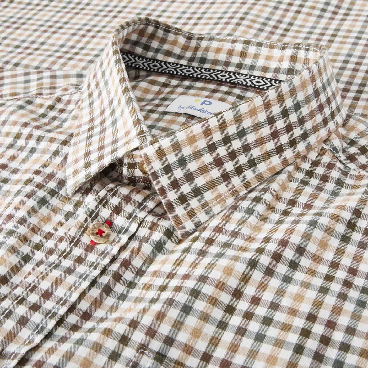 Pfundskerl Kariertes Trachtenhemd oliv