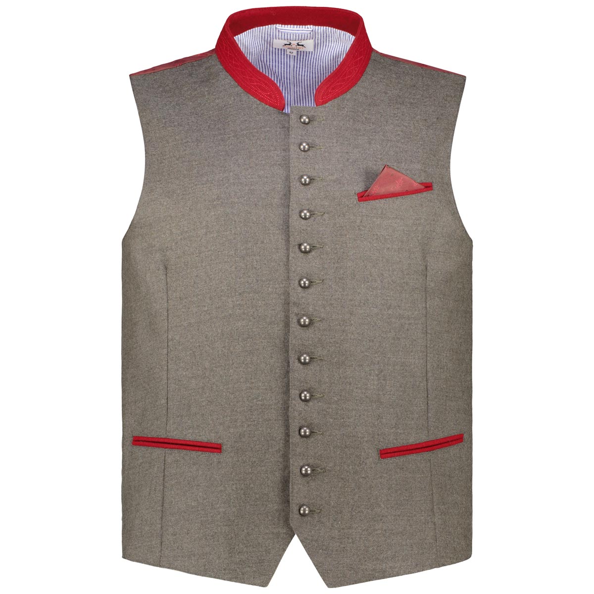 Maddox Trachtenweste mit Einstecktuch mittelgrau