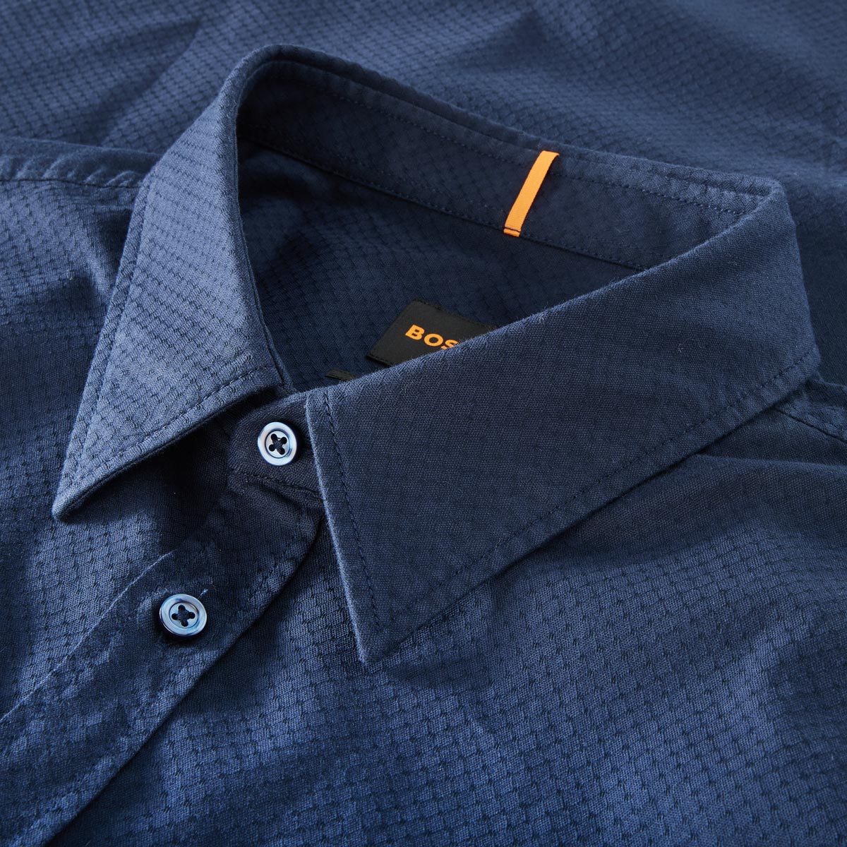 BOSS Freizeithemd aus Baumwolle dunkelblau