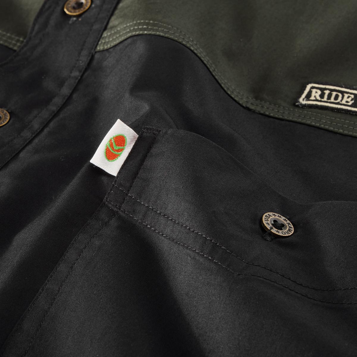 Kamro Freizeithemd mit Stickerei schwarz