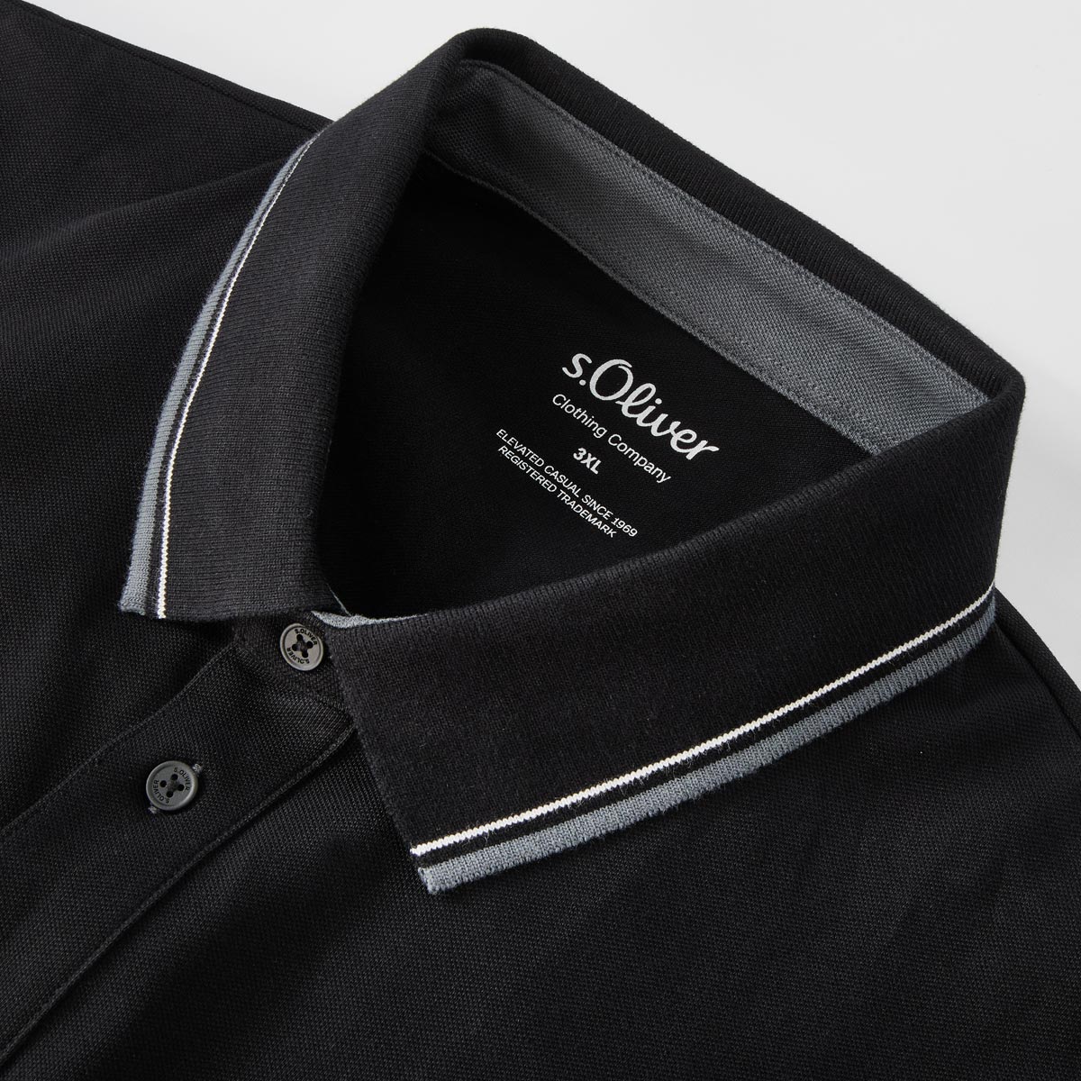 s.Oliver Poloshirt mit Motiv-Print schwarz