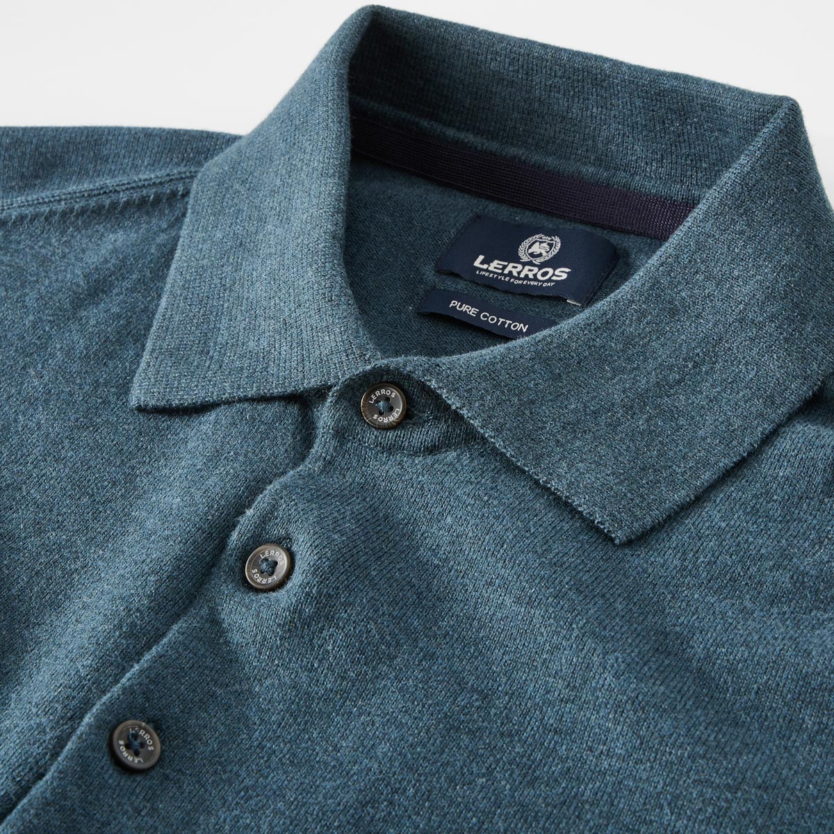Lerros Polo-Pullover aus Baumwollstrick dunkelgrün