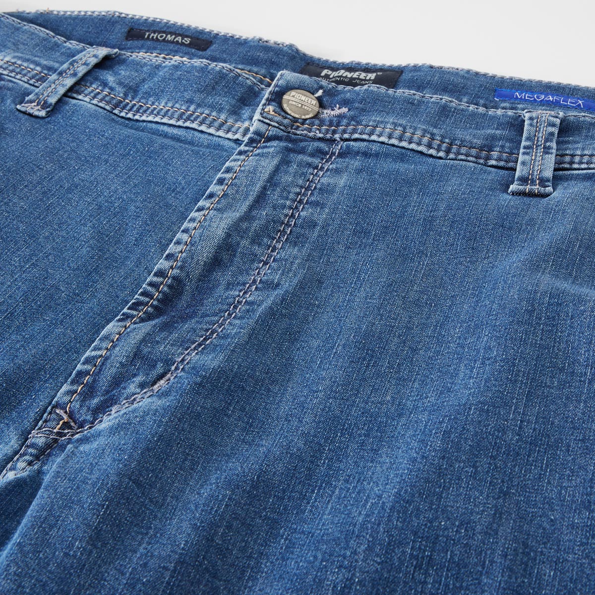 Pioneer Megaflex-Jeans "Thomas", Tapered Fit jeansblau