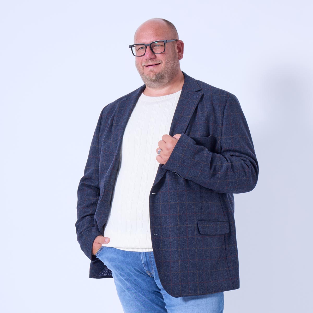 Weis Sakko aus Wolle cognac