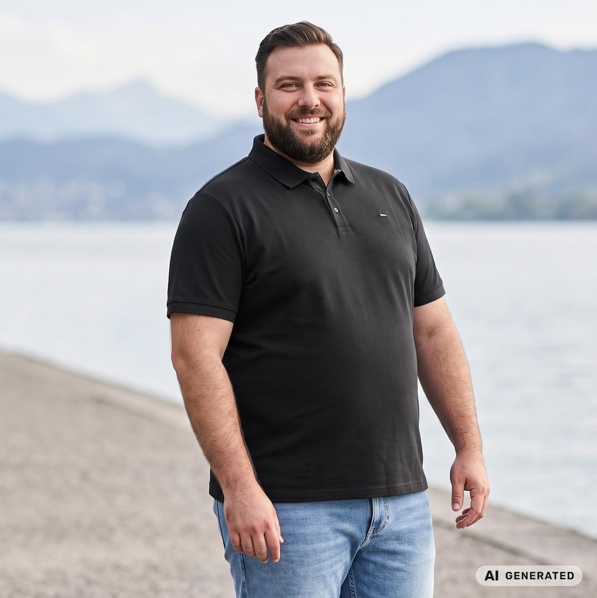 Pfundskerl Premium Poloshirt mit Stretch schwarz