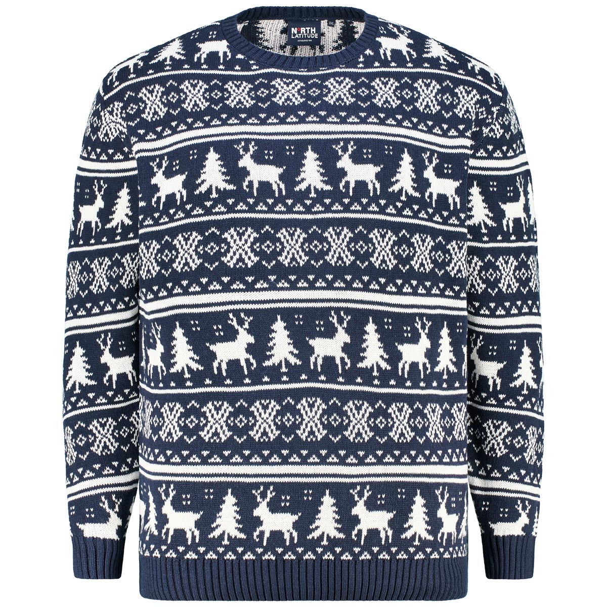 Stickpullover mit Wintermotiv