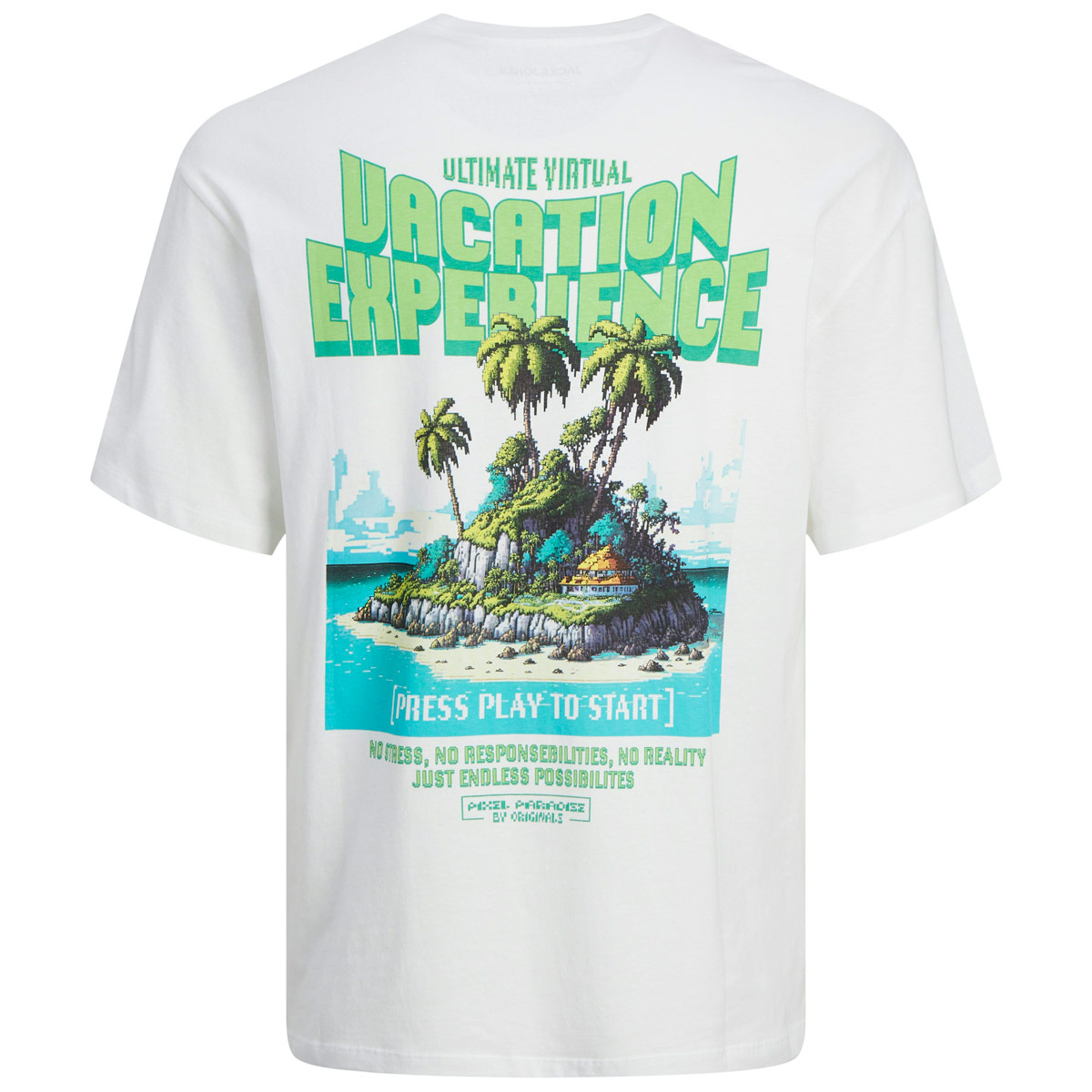 Jack&Jones T-Shirt mit Print auf Vorder- und Rückseite weiß