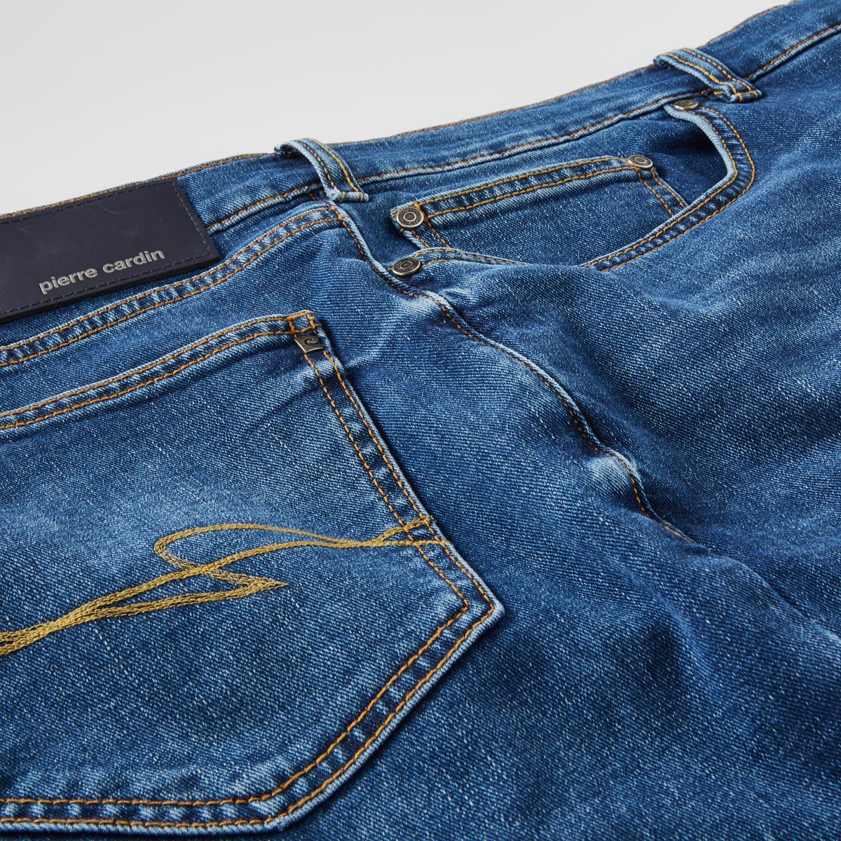 Pierre Cardin Stretch-Jeans "Limoux", Tapered Fit mittelblau