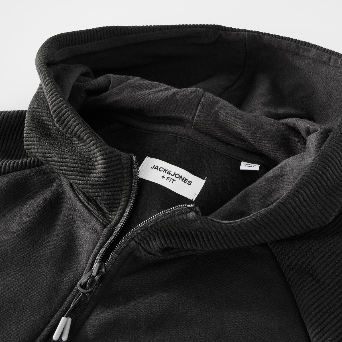 Jack&Jones Sweatjacke aus Materialmix schwarz