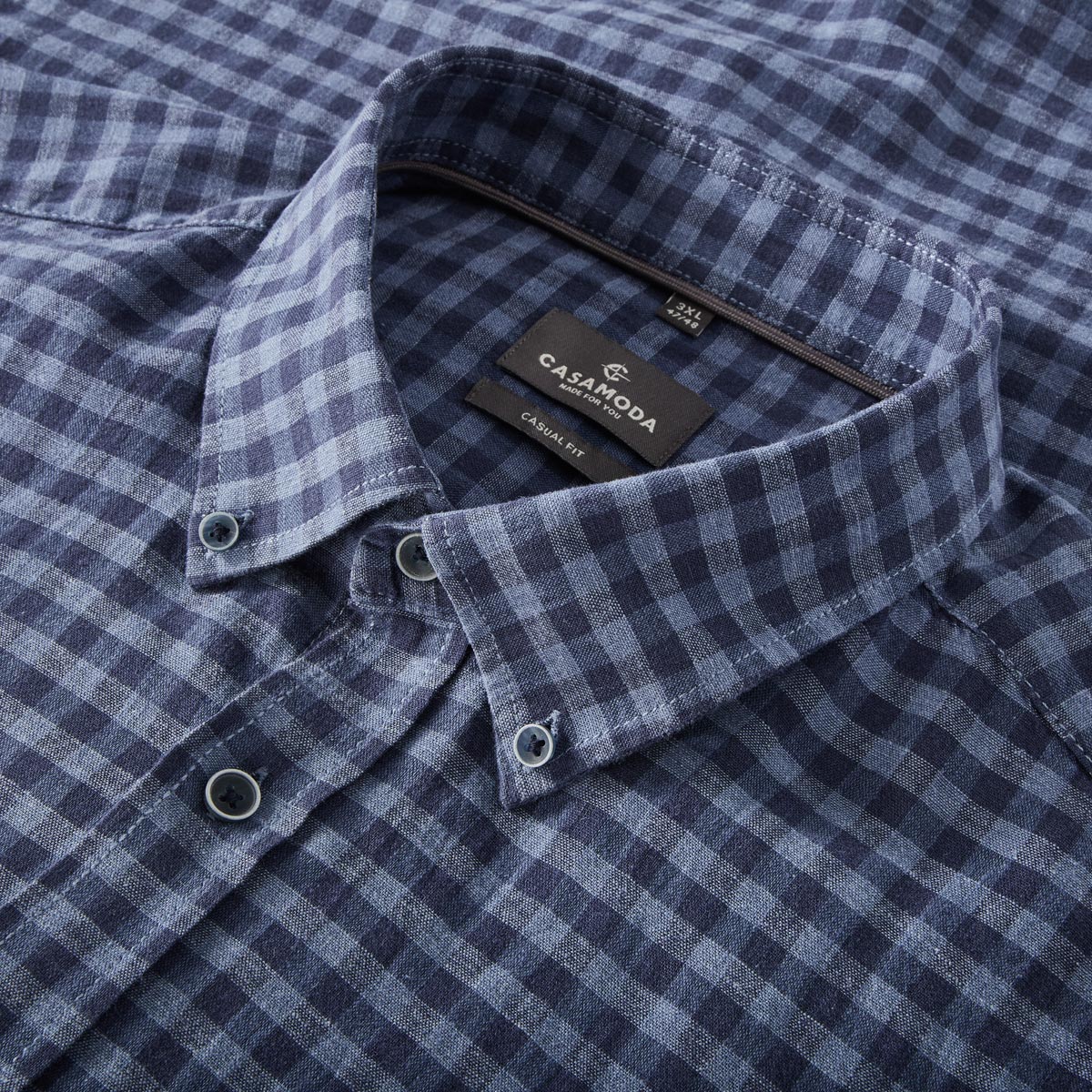 CASA MODA Freizeithemd mit Leinen blau