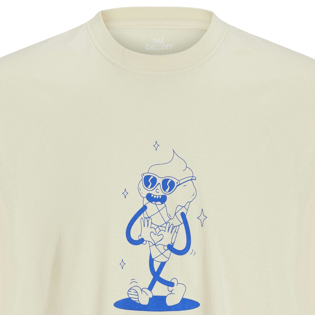 Jack&Jones T-Shirt mit Motiv-Print cremeweiß