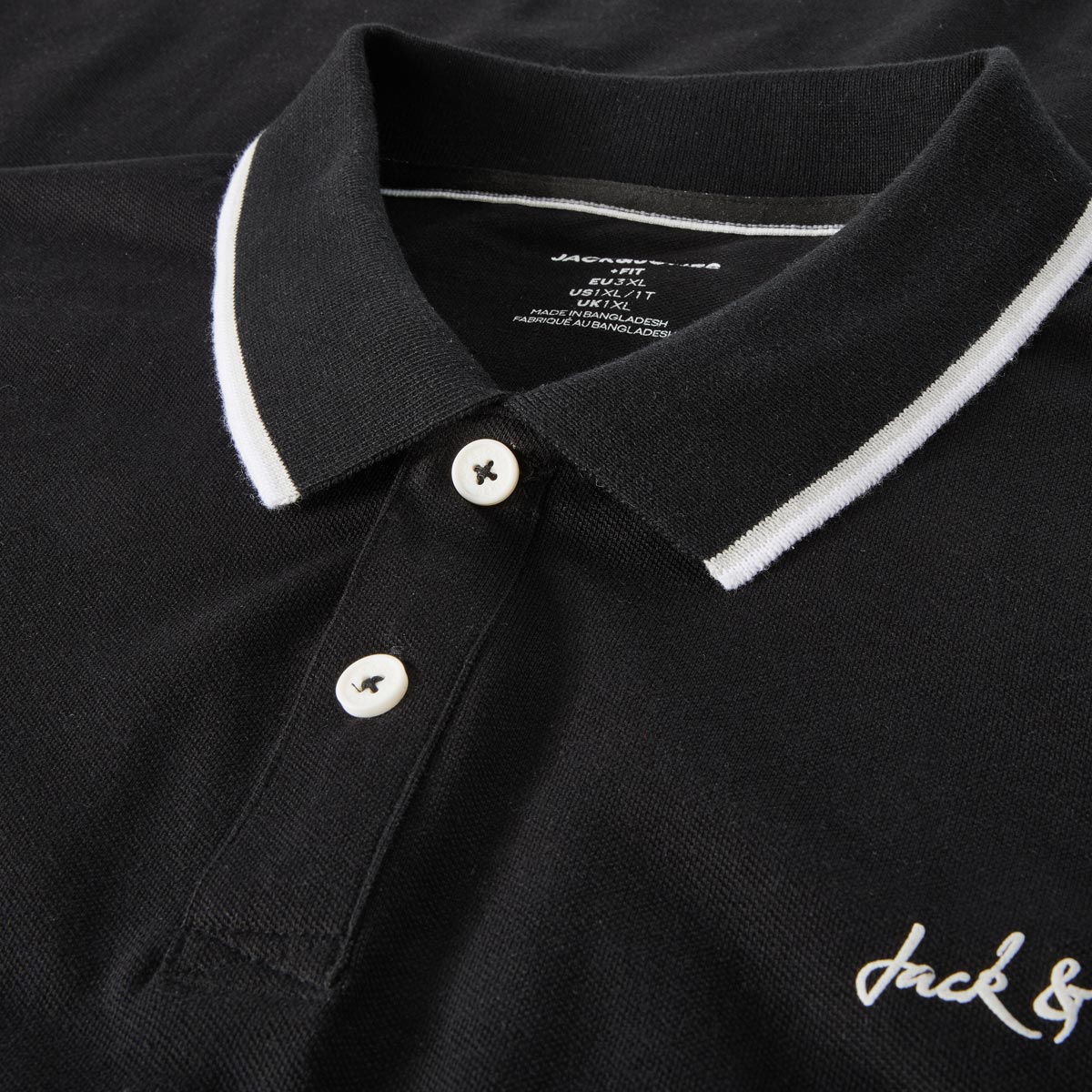 Jack&Jones Poloshirt mit Kontrastdetails schwarz