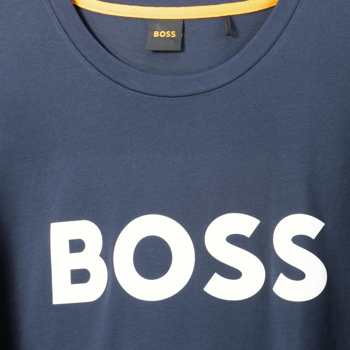 BOSS T-Shirt mit Label-Print dunkelblau