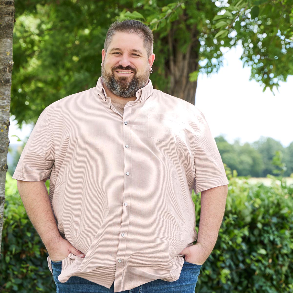 Pfundskerl Freizeithemd in Seersucker-Qualität beige