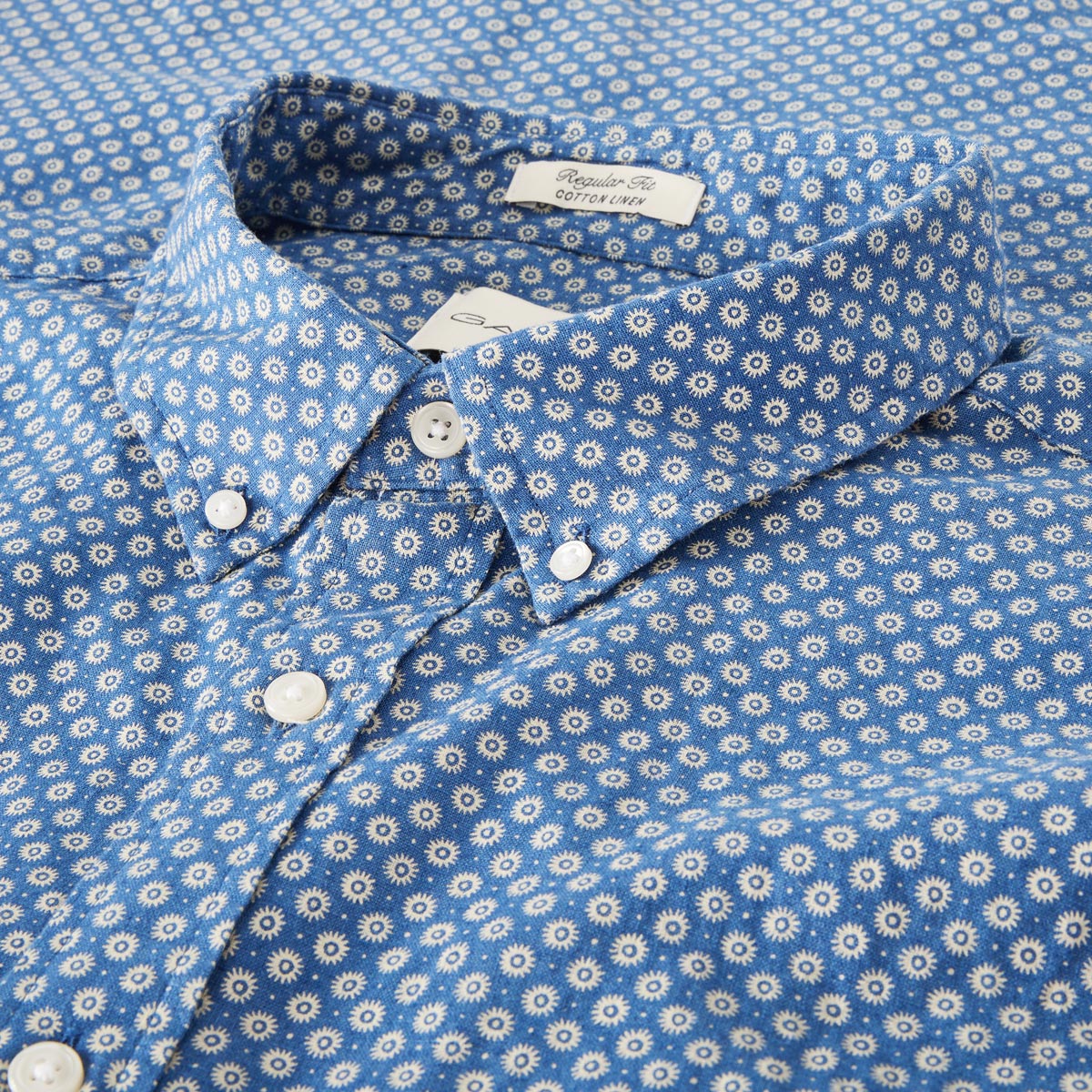 Gant Freizeithemd mit Leinen blau