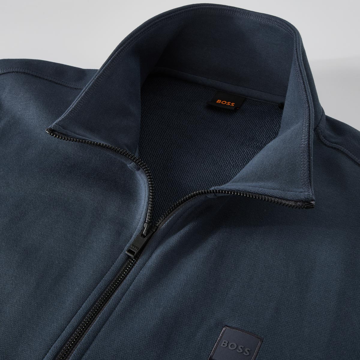 BOSS Sweatjacke aus Baumwolle dunkelblau
