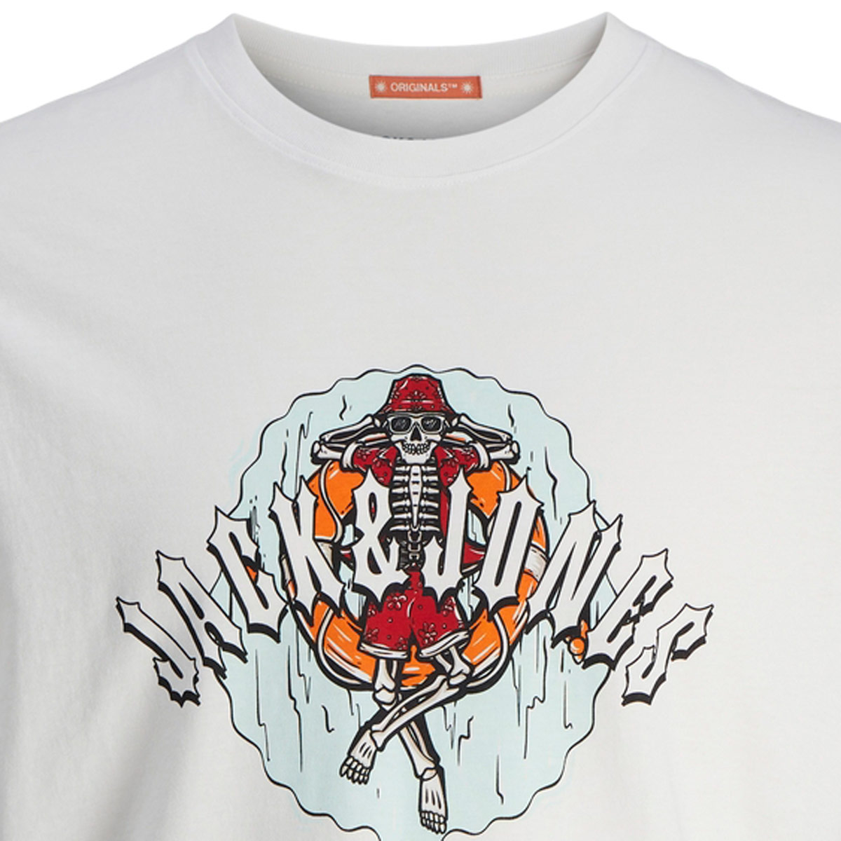 Jack&Jones T-Shirt mit Skull-Print weiß