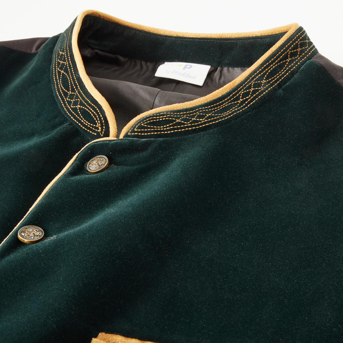 Pfundskerl Trachtenweste aus Samt dunkelgrün