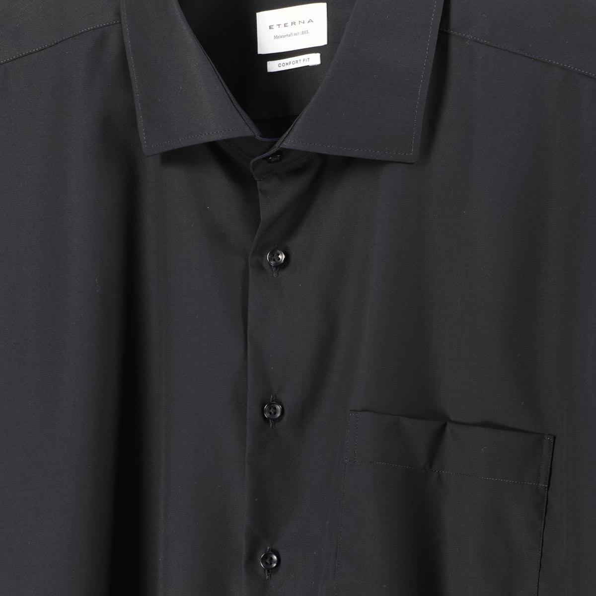 ETERNA Businesshemd aus Baumwolle, kurzarm, bügelfrei schwarz