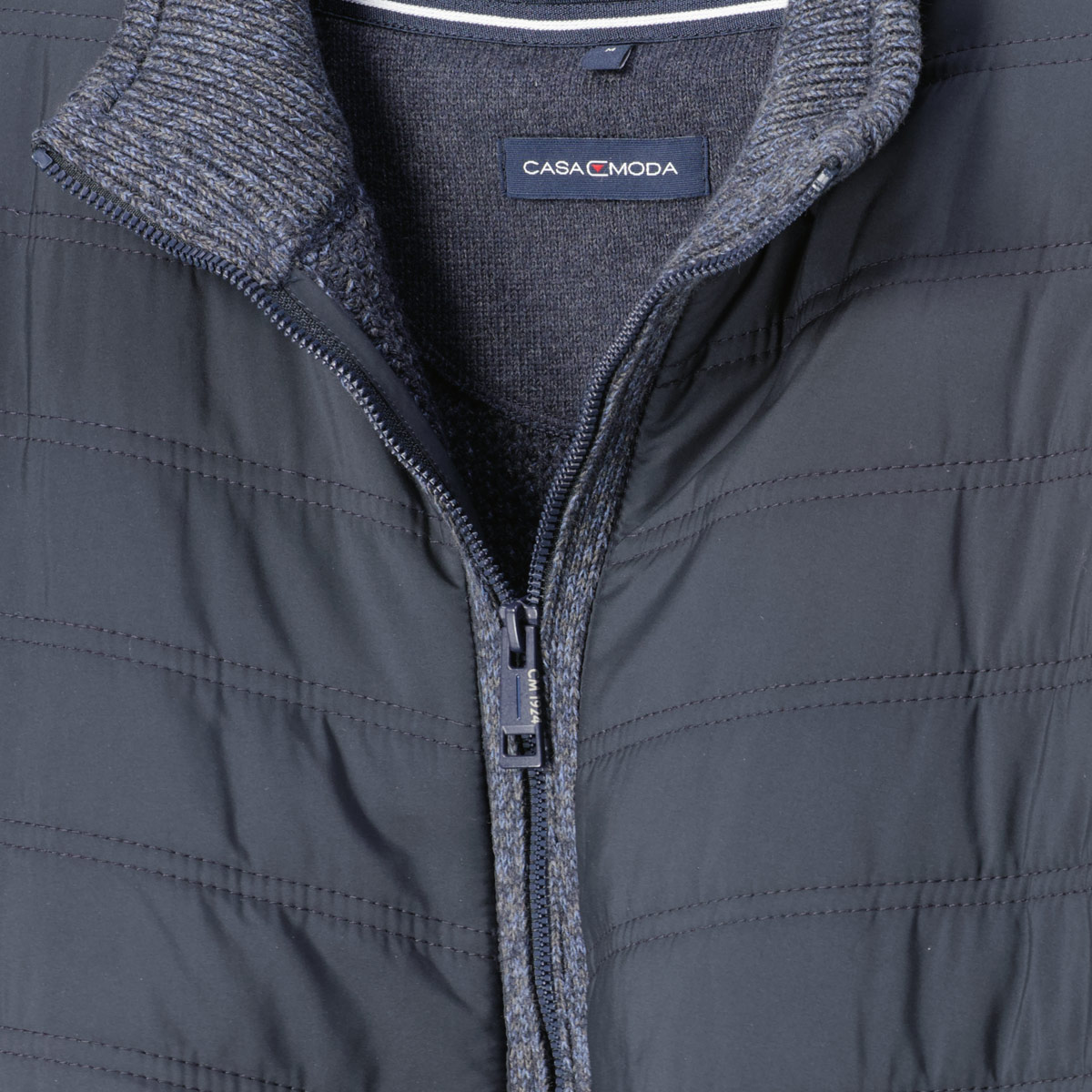 CASA MODA Strickjacke im Materialmix dunkelblau CASA MODA Strickjacke im Materialmix dunkelblau