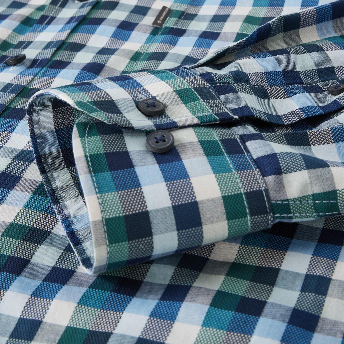 CASA MODA Kariertes Freizeithemd blau/grau