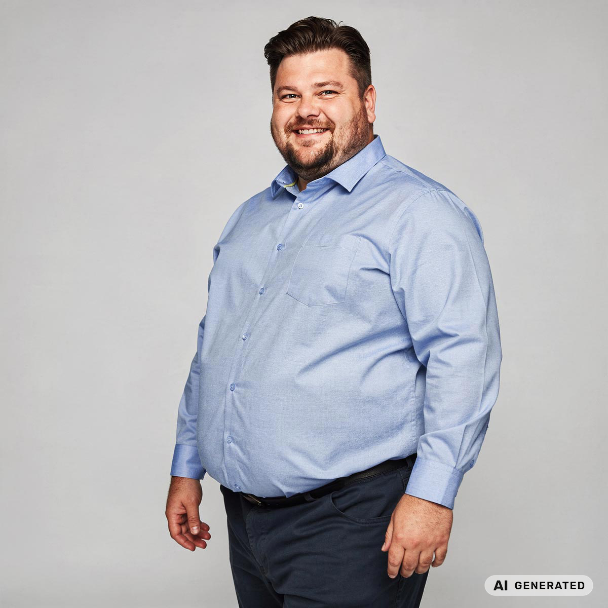 Pfundskerl Businesshemd aus reiner Baumwolle hellblau