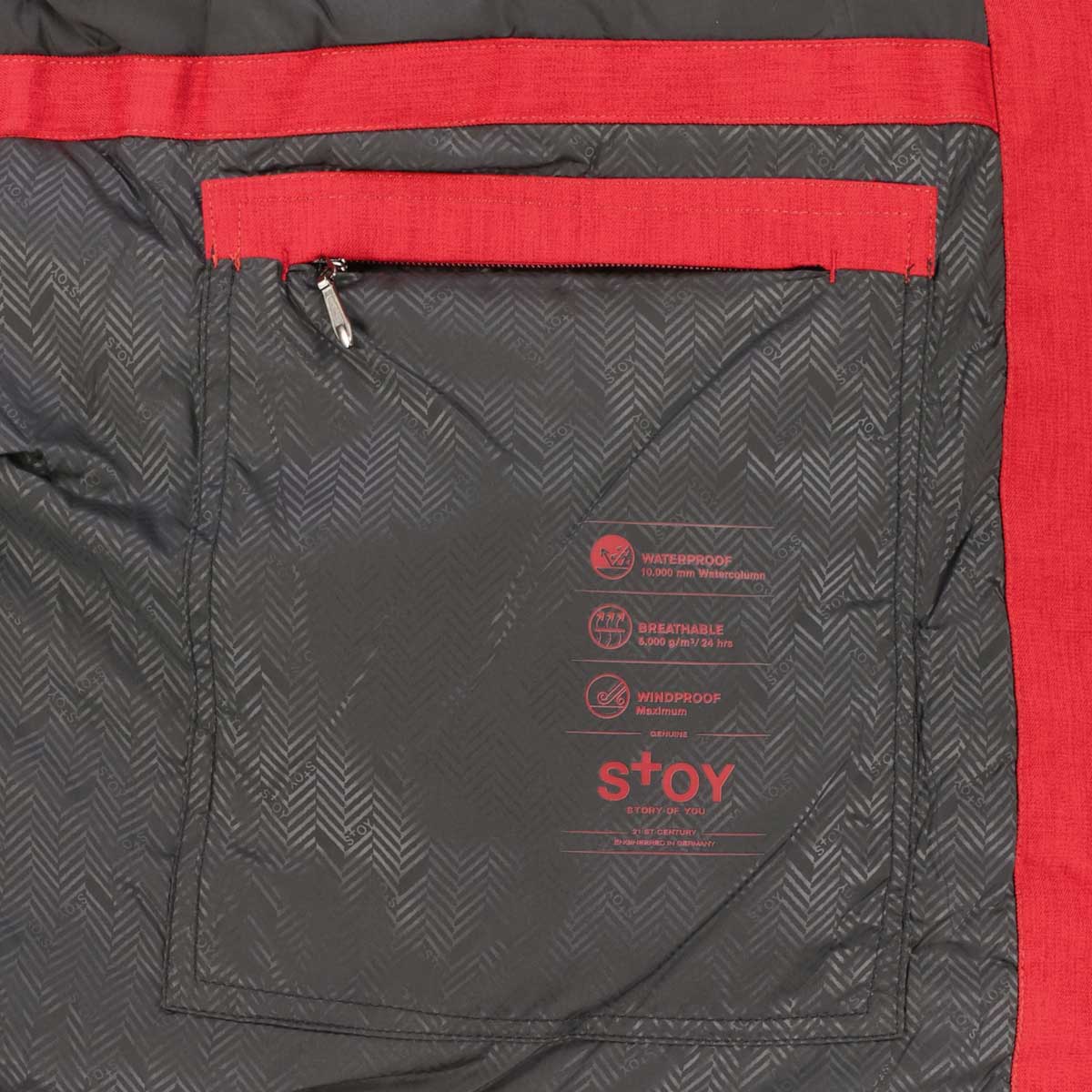 STOY Wattierte Jacke, wasser- und winddicht rot