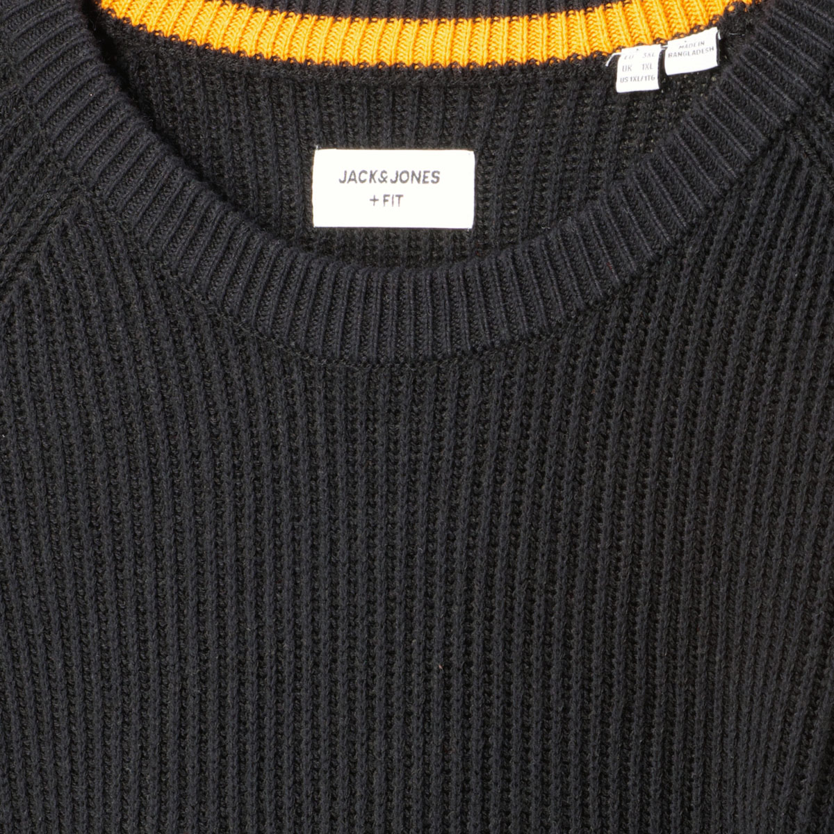 Jack&Jones Rundhalspullover aus Baumwollmischung schwarz Jack&Jones Rundhalspullover aus Baumwollmischung schwarz