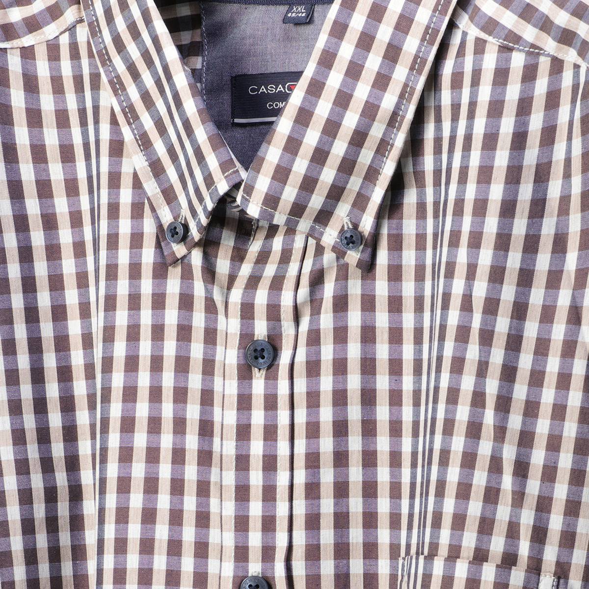 CASA MODA Kariertes Freizeithemd beige