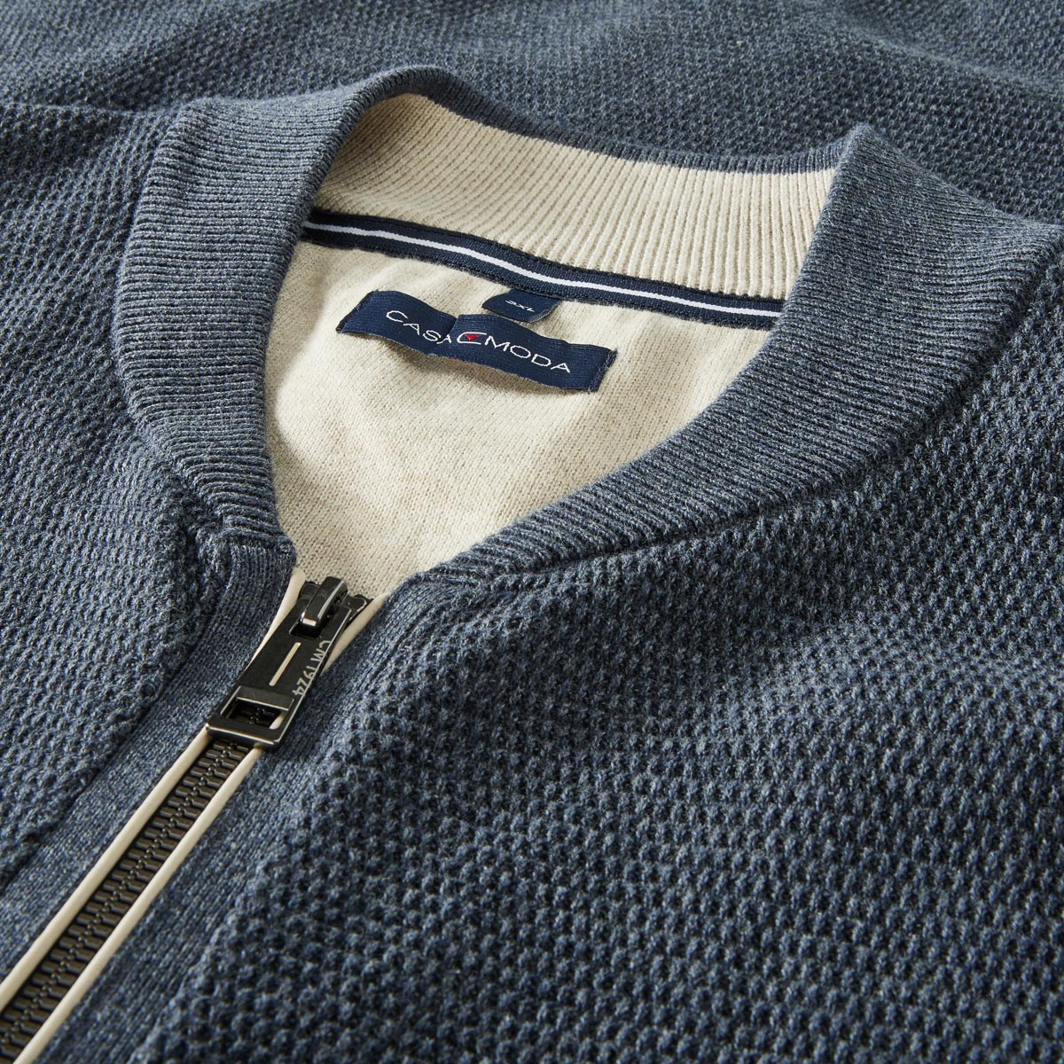 CASA MODA Strickjacke aus Baumwolle dunkelblau