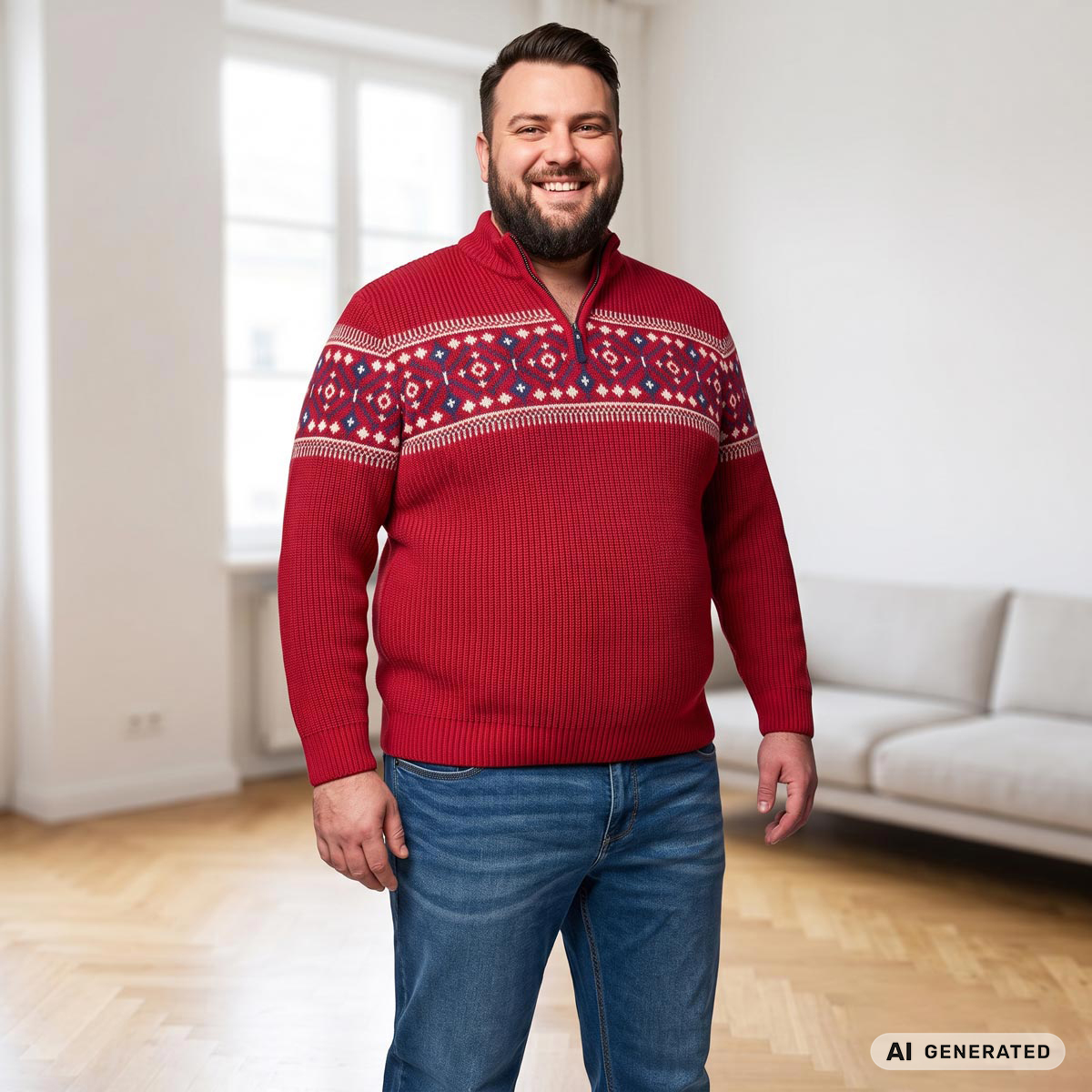 RAGMAN Pullover aus Wollmix dunkelrot