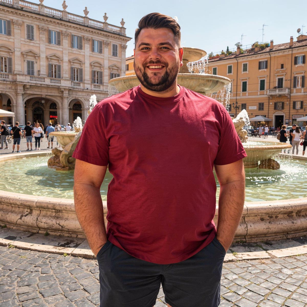 Pfundskerl Basic-T-Shirt im 3er-Pack  schwarz/beere/mint