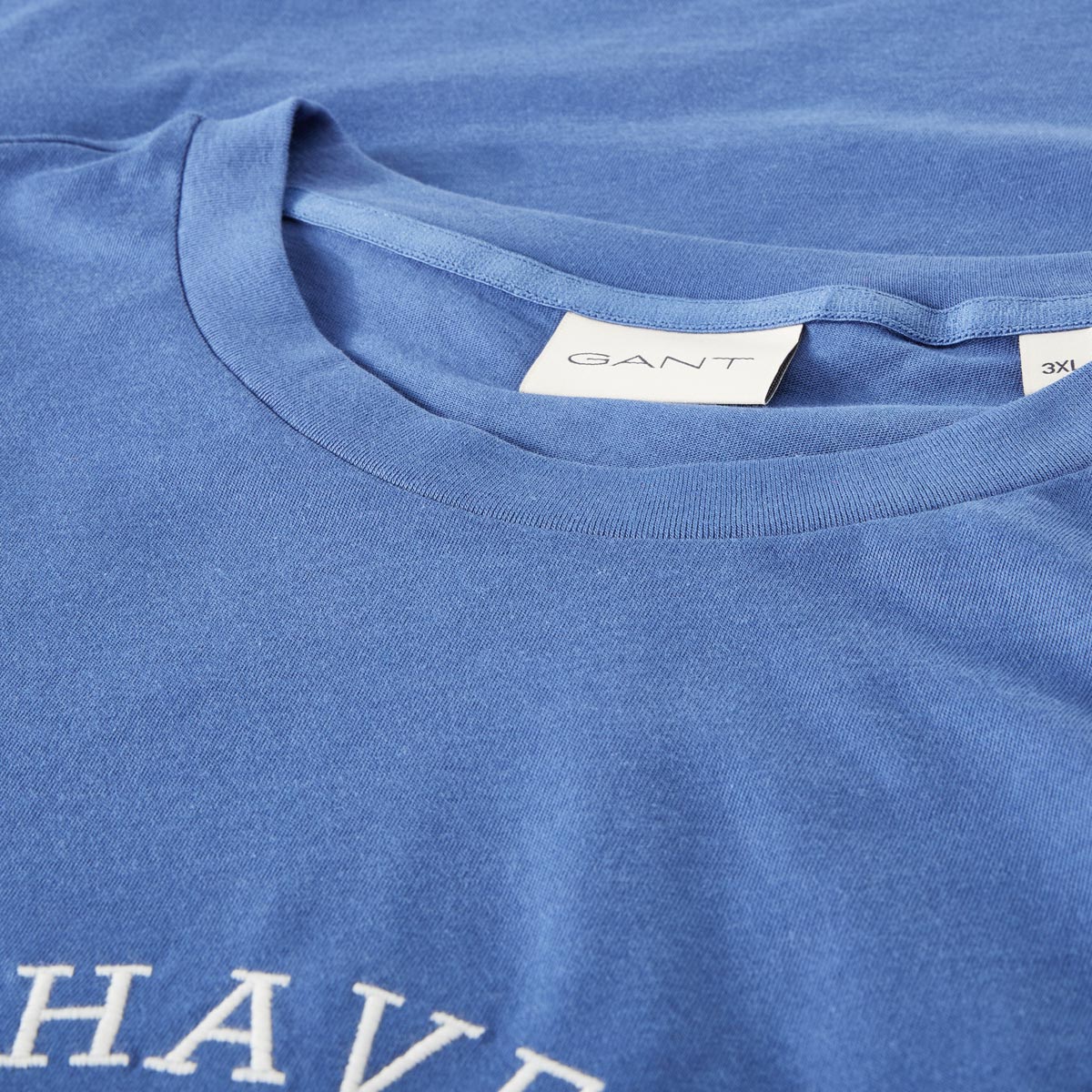 Gant T-Shirt mit Label-Stickerei blau