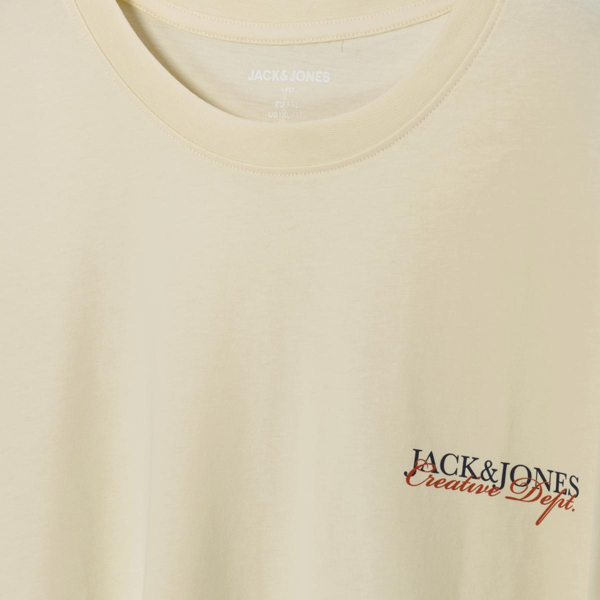 Jack&Jones T-Shirt mit Print auf Vorder-und Rückseite cremeweiß