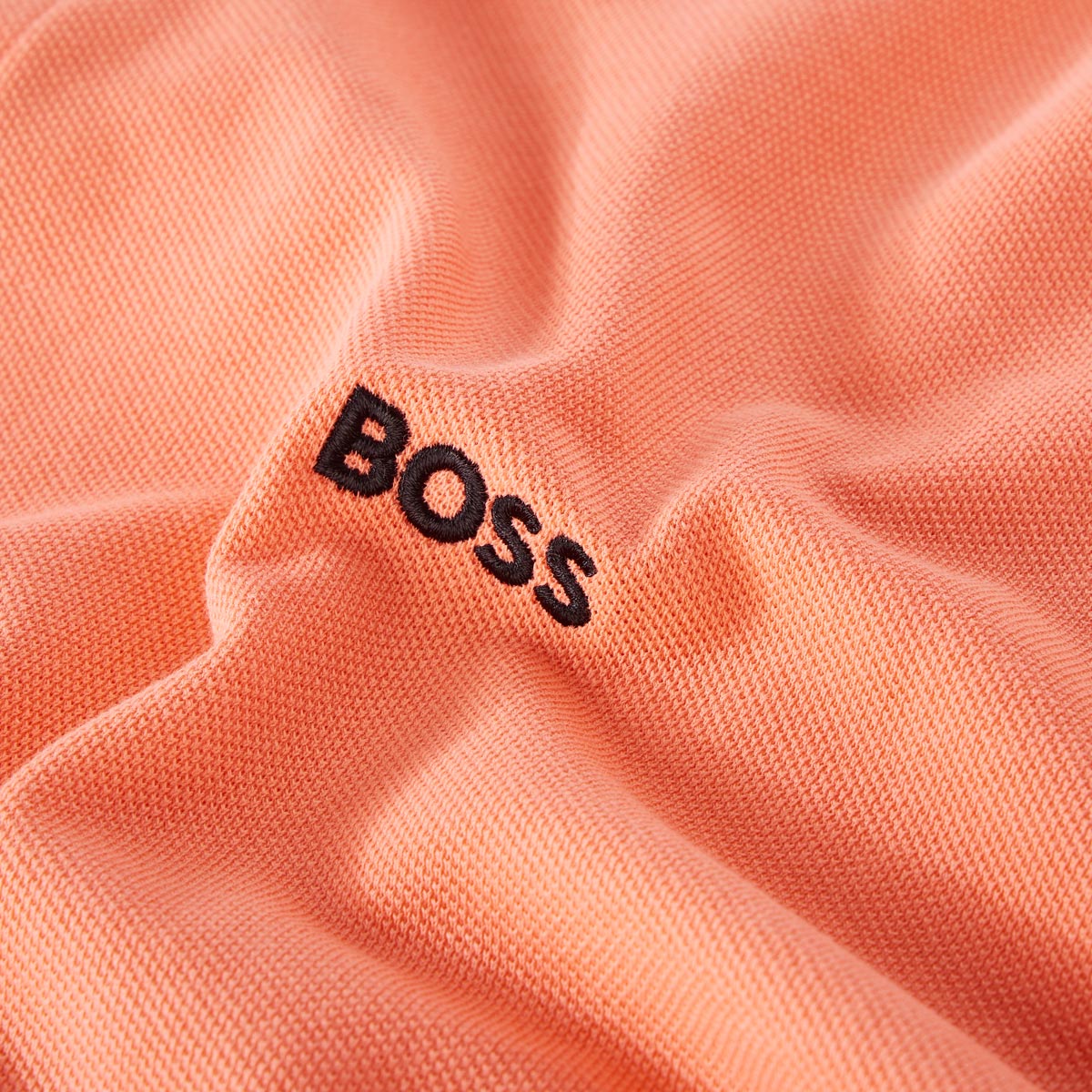 BOSS Poloshirt mit Kontrastdetails korallrot